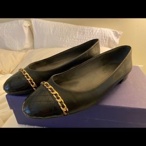 Stuart weitzman flats, black leather